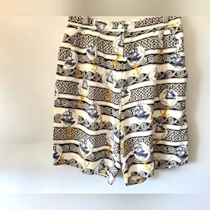 DOSSENA MILANO Sail Boat And Anchor Nautical Print Shorts in Blue and Yellow. 44